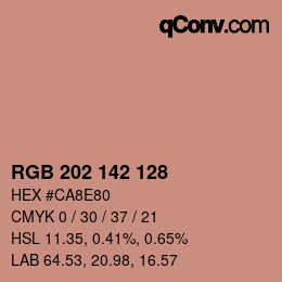 カラーコード: RGB 202 142 128 | qconv.com