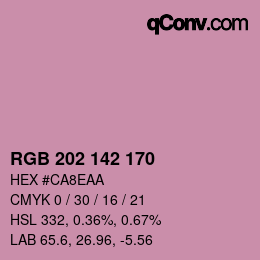 颜色代码: RGB 202 142 170 | qconv.com