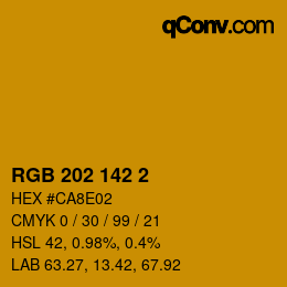 カラーコード: RGB 202 142 2 | qconv.com
