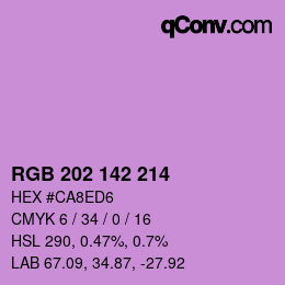 Color code: RGB 202 142 214 | qconv.com