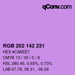 Color code: RGB 202 142 231 | qconv.com