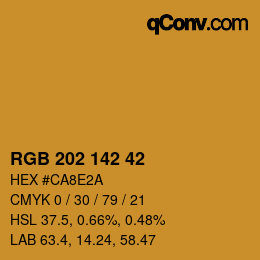 カラーコード: RGB 202 142 42 | qconv.com