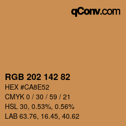 Color code: RGB 202 142 82 | qconv.com