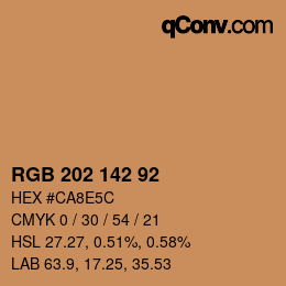 カラーコード: RGB 202 142 92 | qconv.com