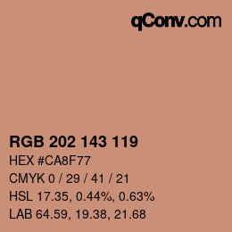 カラーコード: RGB 202 143 119 | qconv.com