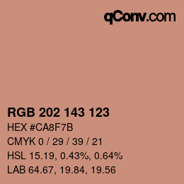 カラーコード: RGB 202 143 123 | qconv.com