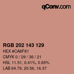 カラーコード: RGB 202 143 129 | qconv.com