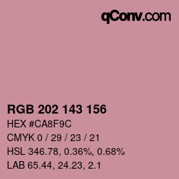 カラーコード: RGB 202 143 156 | qconv.com