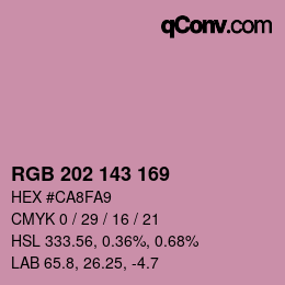 颜色代码: RGB 202 143 169 | qconv.com