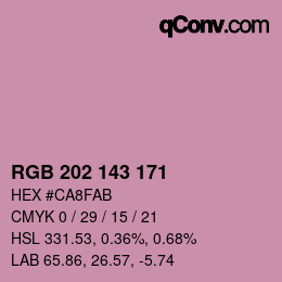 カラーコード: RGB 202 143 171 | qconv.com