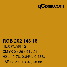 颜色代码: RGB 202 143 18 | qconv.com