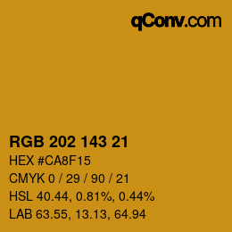 カラーコード: RGB 202 143 21 | qconv.com