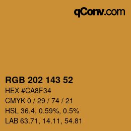 カラーコード: RGB 202 143 52 | qconv.com
