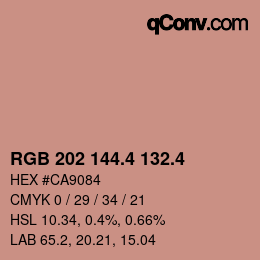カラーコード: RGB 202 144.4 132.4 | qconv.com