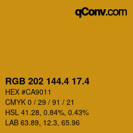 カラーコード: RGB 202 144.4 17.4 | qconv.com