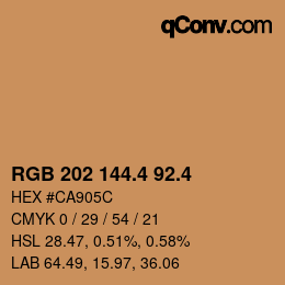 カラーコード: RGB 202 144.4 92.4 | qconv.com