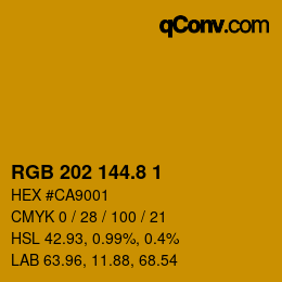 カラーコード: RGB 202 144.8 1 | qconv.com