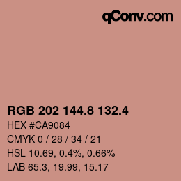 カラーコード: RGB 202 144.8 132.4 | qconv.com