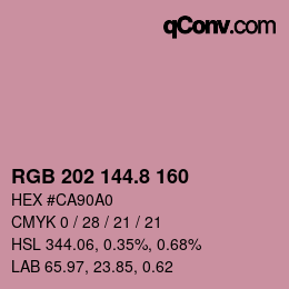 カラーコード: RGB 202 144.8 160 | qconv.com