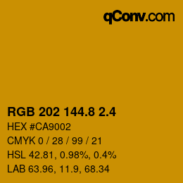 カラーコード: RGB 202 144.8 2.4 | qconv.com