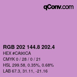 カラーコード: RGB 202 144.8 202.4 | qconv.com