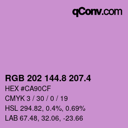 カラーコード: RGB 202 144.8 207.4 | qconv.com