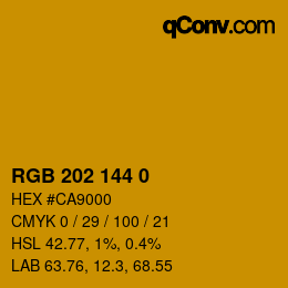 カラーコード: RGB 202 144 0 | qconv.com