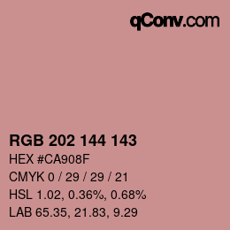 カラーコード: RGB 202 144 143 | qconv.com
