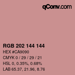 カラーコード: RGB 202 144 144 | qconv.com