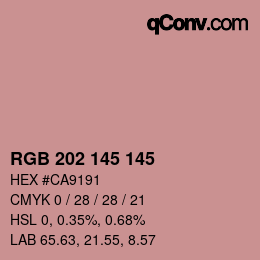 Color code: RGB 202 145 145 | qconv.com