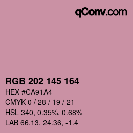 Código de color: RGB 202 145 164 | qconv.com