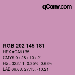 Color code: RGB 202 145 181 | qconv.com