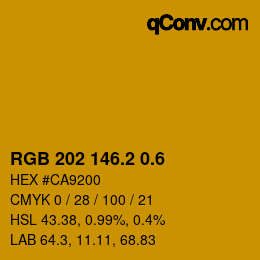 カラーコード: RGB 202 146.2 0.6 | qconv.com