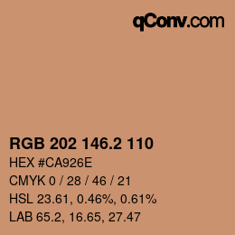 カラーコード: RGB 202 146.2 110 | qconv.com