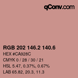 カラーコード: RGB 202 146.2 140.6 | qconv.com