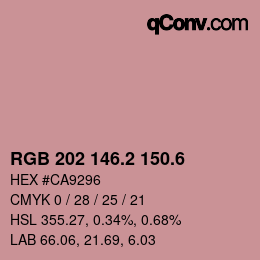 カラーコード: RGB 202 146.2 150.6 | qconv.com