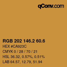 カラーコード: RGB 202 146.2 60.6 | qconv.com