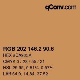 カラーコード: RGB 202 146.2 90.6 | qconv.com