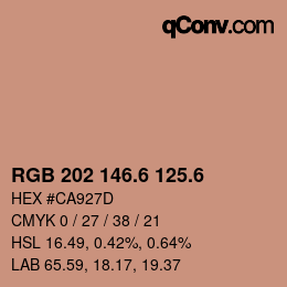 カラーコード: RGB 202 146.6 125.6 | qconv.com
