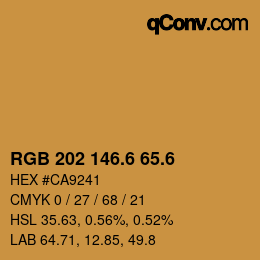 カラーコード: RGB 202 146.6 65.6 | qconv.com