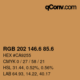 カラーコード: RGB 202 146.6 85.6 | qconv.com