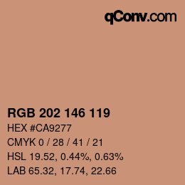 颜色代码: RGB 202 146 119 | qconv.com