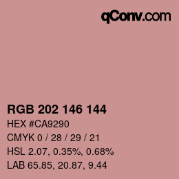カラーコード: RGB 202 146 144 | qconv.com