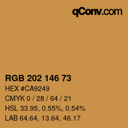 カラーコード: RGB 202 146 73 | qconv.com