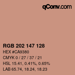 カラーコード: RGB 202 147 128 | qconv.com