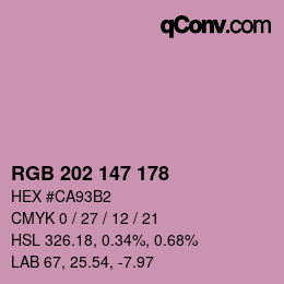Color code: RGB 202 147 178 | qconv.com