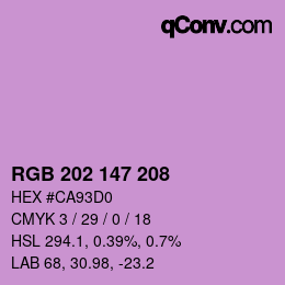 カラーコード: RGB 202 147 208 | qconv.com