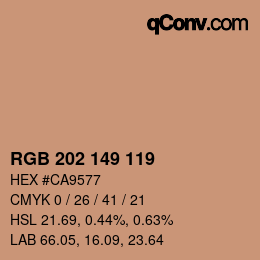 颜色代码: RGB 202 149 119 | qconv.com