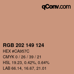 カラーコード: RGB 202 149 124 | qconv.com