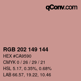カラーコード: RGB 202 149 144 | qconv.com